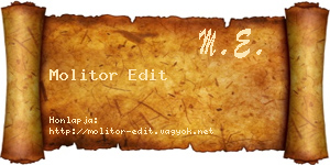 Molitor Edit névjegykártya
