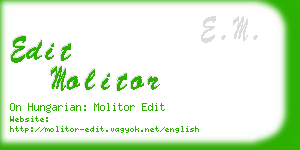 edit molitor business card